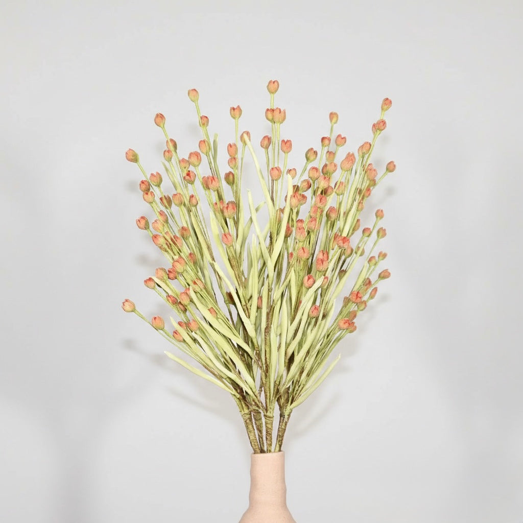 Faux Mini Bud Stem Bundle – 6-Stem Artificial Floral Neutral Tones |
